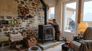 Installation d'un poêle à bois par Clim'Flammes dans le Puy-de-Dôme